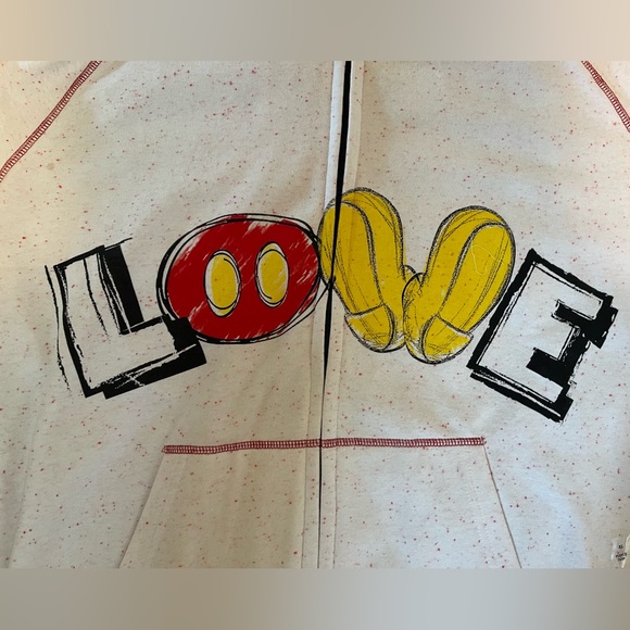 Disney Mickey Mouse LOVE Zip Up Hoodie - Picture 2 of 5